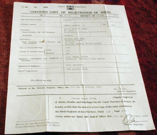 kenyan birth certificate obama. Kenyan birth certificate.